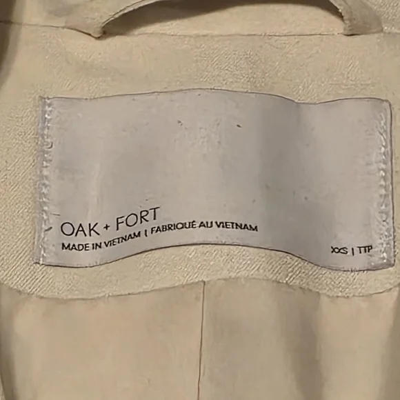 Oak + Fort Double Breasted Blazer Cream EUC Size XXS - Picture 2 of 7